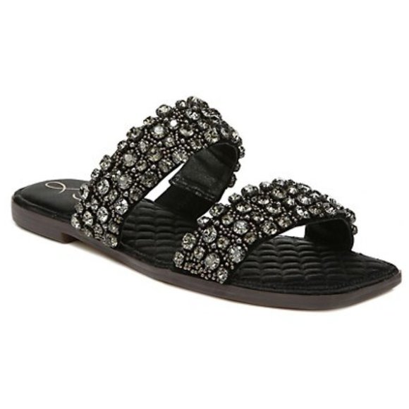 Sam Edelman Shoes - Women's Sam Edelman Ezel Embellished Sandals in Black, Size 6.5